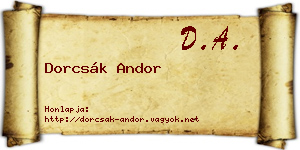Dorcsák Andor névjegykártya