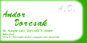 andor dorcsak business card